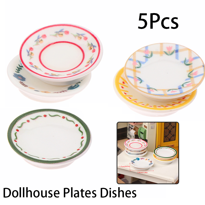 Kitchen Baking Organization - 5Pcs 1/12 Puppenhaus Mini Platten Gerichte