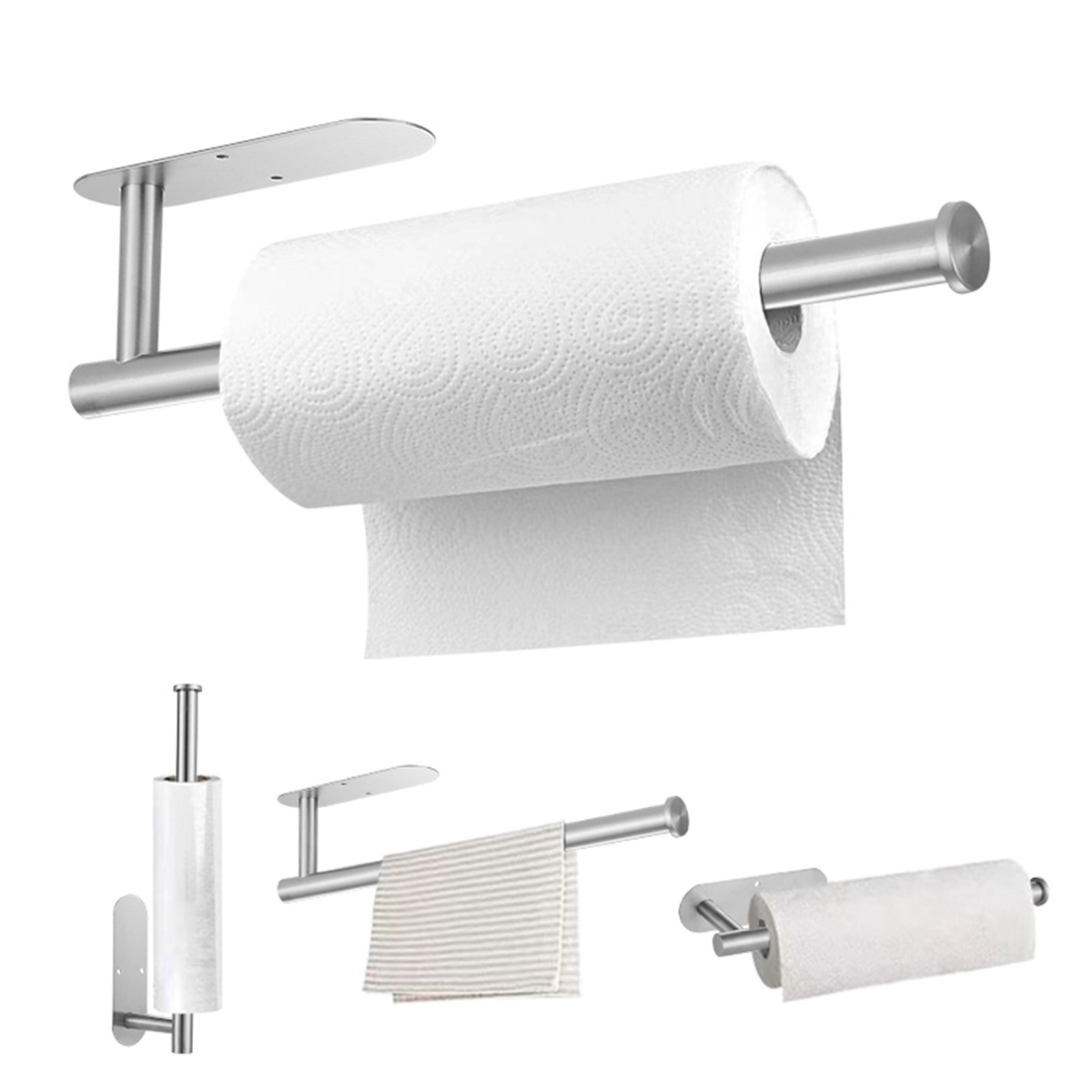 Kitchen Baking Paper Holder - Selbstklebender Küchenpapierhalter, Toilettenpapierhalter, Taschentuchhalter aus Edelstahl,