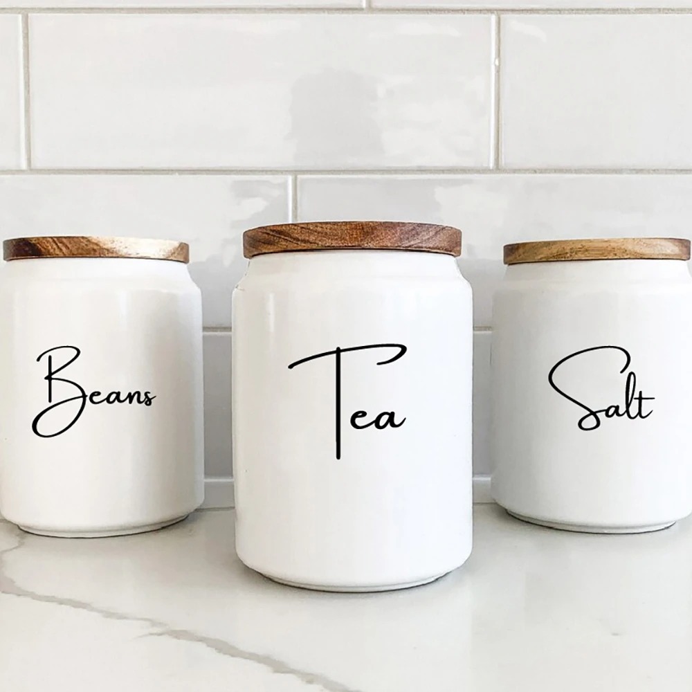 Kitchen Baking Canisters - Küchen-Organisations-Etiketten für Vorratsdosen, Wasserfeste Aufkleber für