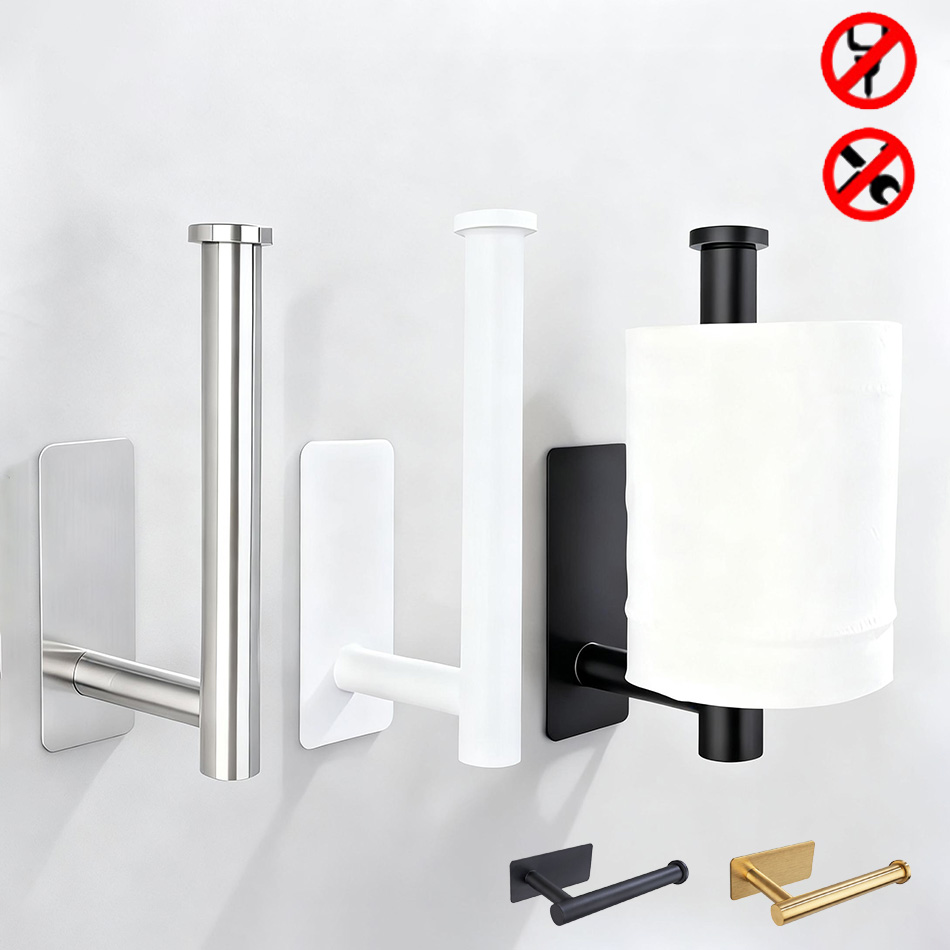Kitchen Baking Paper Holder - Edelstahl-Papierhalter, weiß, selbstklebend, Wandhalterung, Ständer für