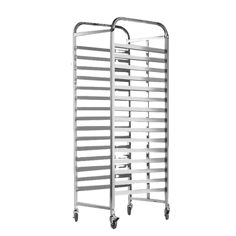 Kitchen Baking Trolley - Edelstahl-Organizer für Gewerbeküchen, Bäckerei-Brotblechkühler, 10-stöckiger Rollwagen