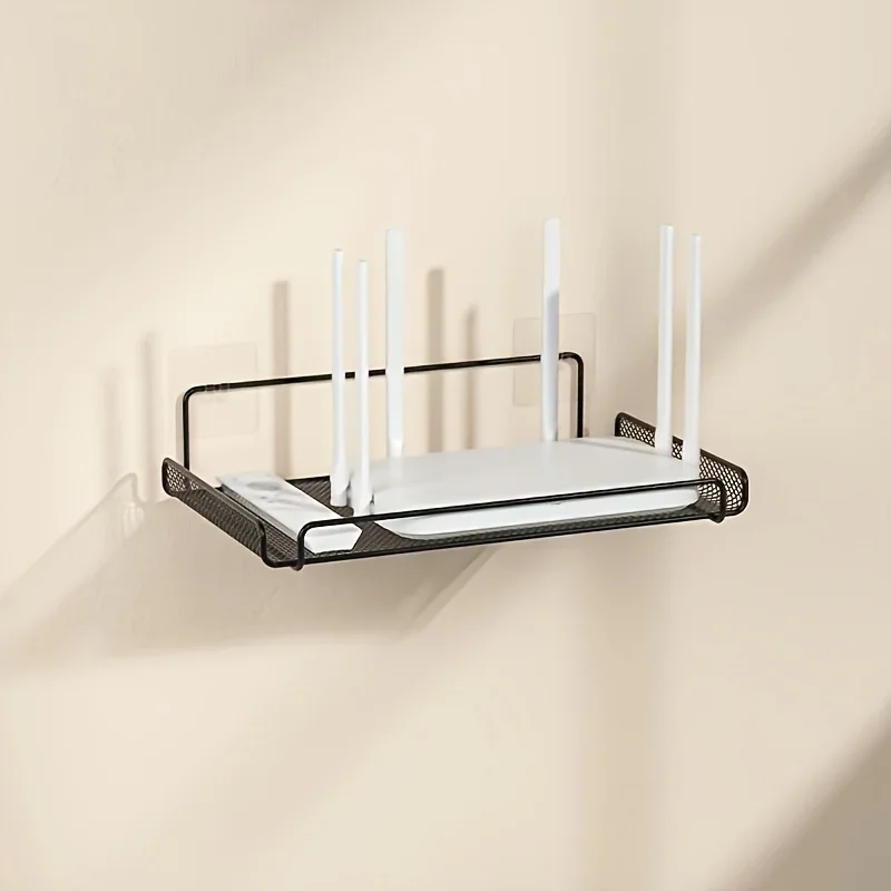 Kitchen Baking Organization - Edelstahl-Router-Regal ohne Bohren, WLAN-Wandhalterung, Router-Aufbewahrungsorganizer, Regal