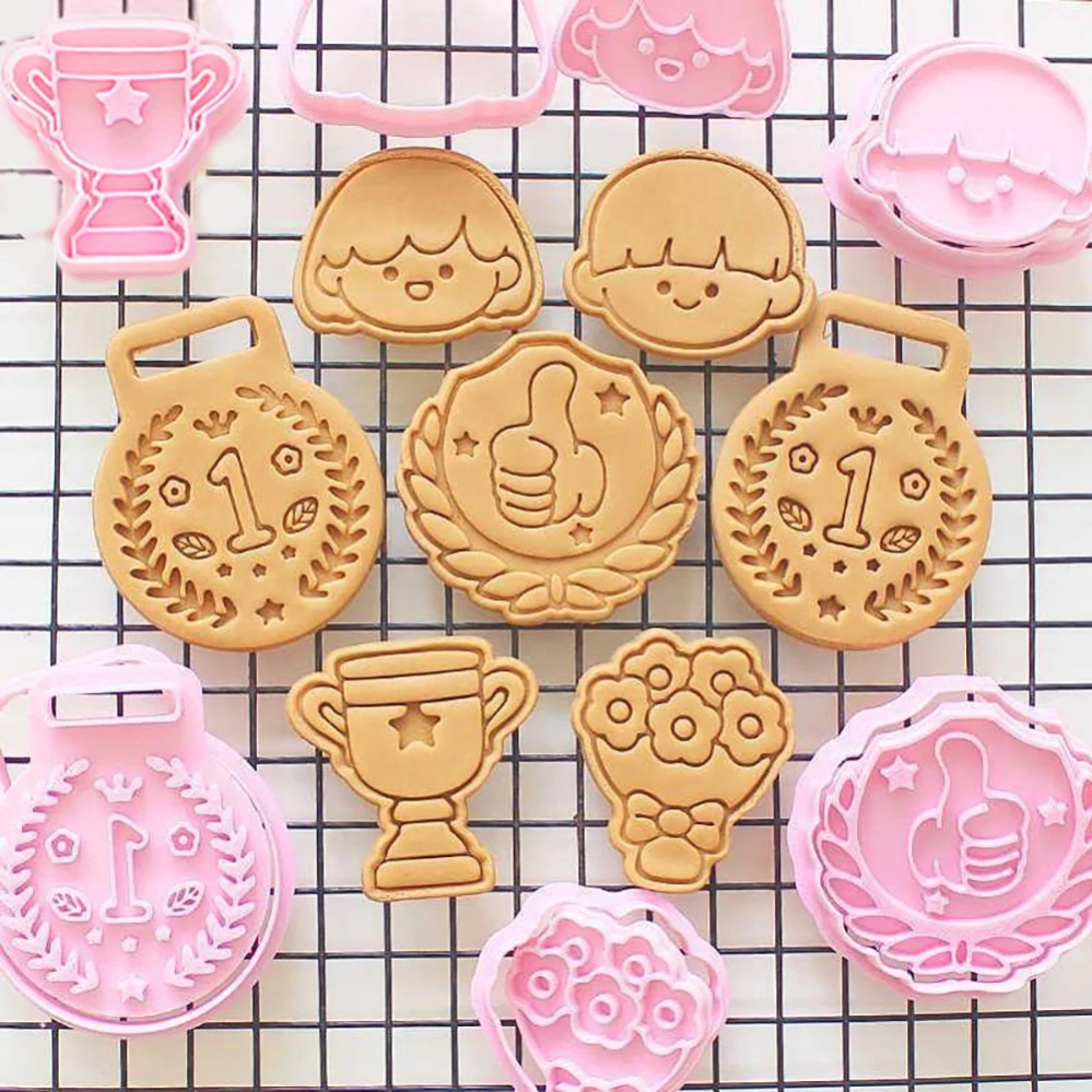 Kitchen Baking Items - Medaillen-Trophäen Ausstechformen Cartoon-Kuchen-Keksform Keksstempel Küchen-Backzubehör Dessert-Zubehör