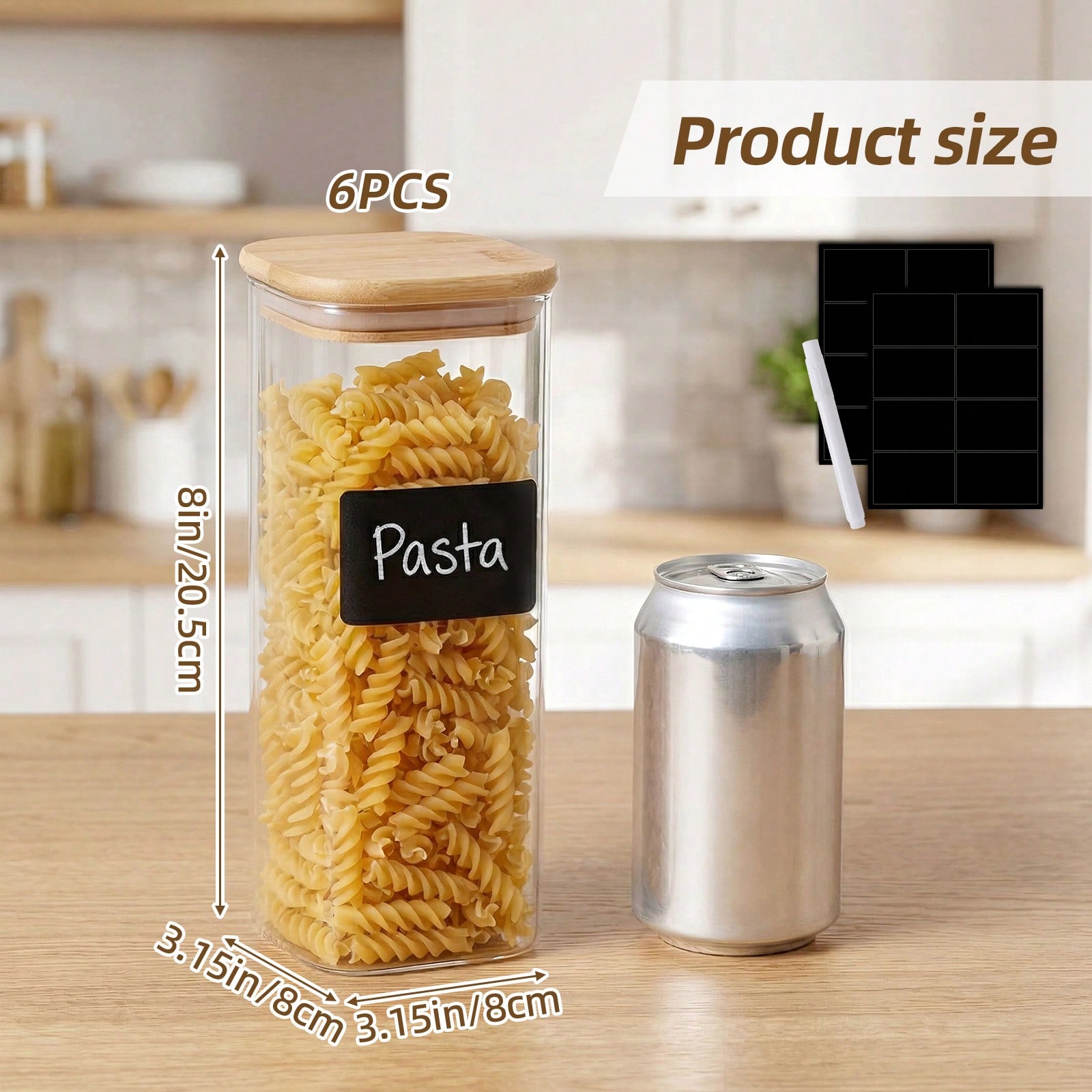 6 Stück Glasbehälter mit Decke – Kitchen Baking Canisters Bewertung und Preis
