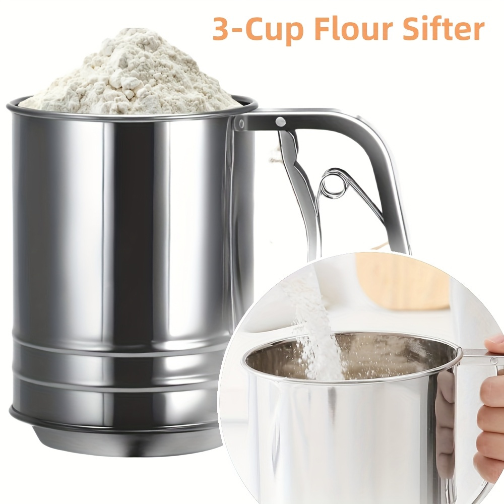 1/2 Stück Edelstahl-Mehlsieb m – Baking Powder Kitchen Bewertung und Preis