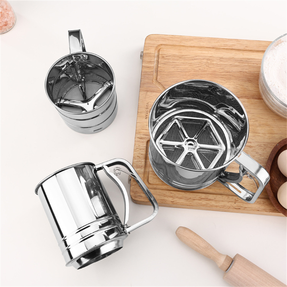 1/2 Stück Edelstahl-Mehlsieb m – Baking Powder Kitchen Bewertung und Preis