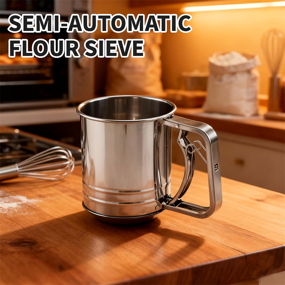 1/2 Stück Edelstahl-Mehlsieb m – Baking Powder Kitchen Bewertung und Preis