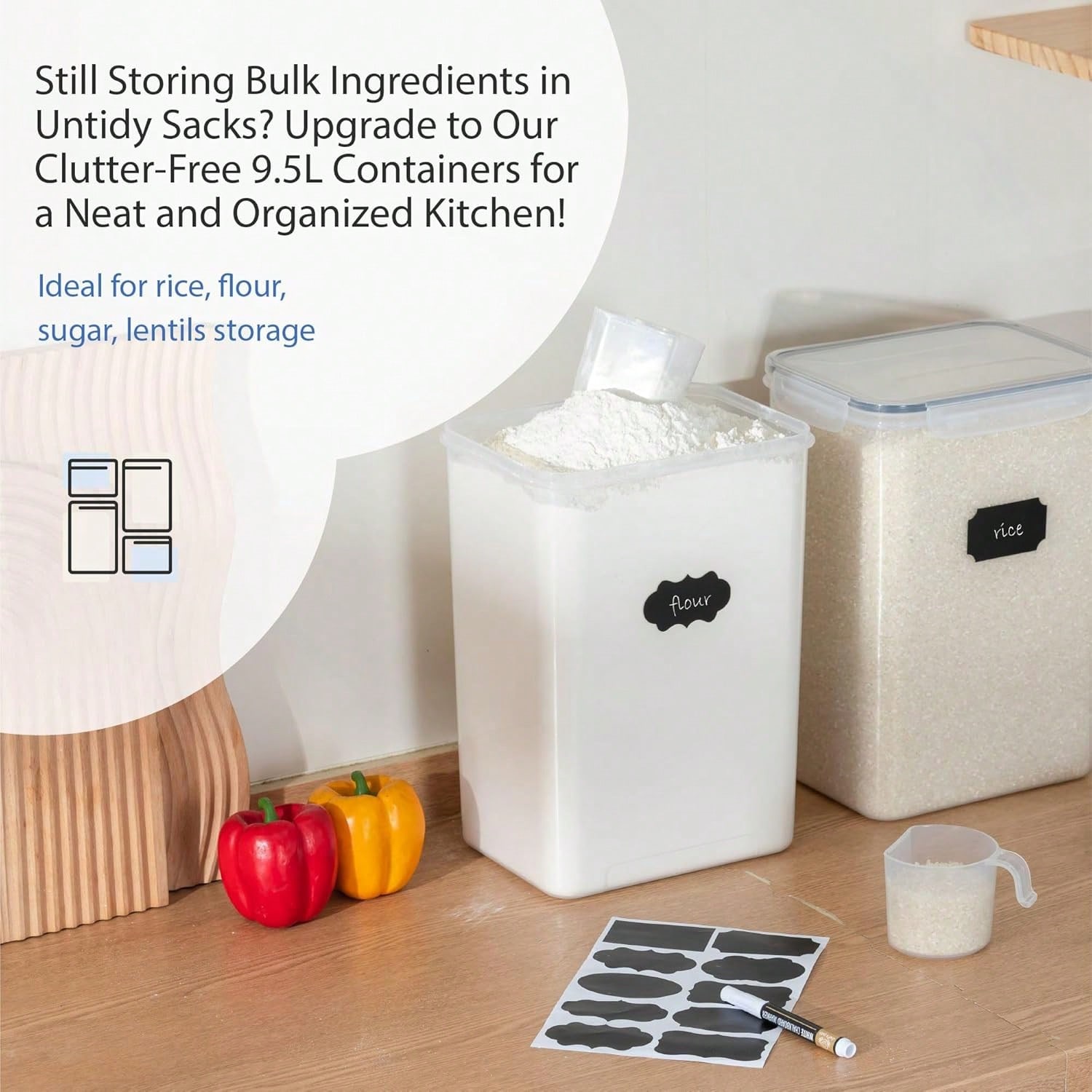 Extra große luftdichte Lebensm – Kitchen Baking Canisters Bewertung und Preis