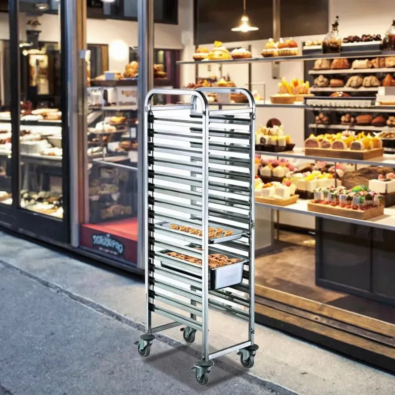 Edelstahl Schwerlast-4-Rad-GN- – Kitchen Baking Trolley Bewertung und Preis